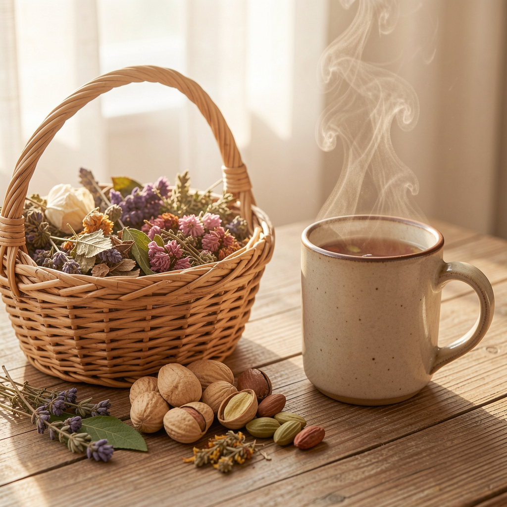 Morning wellness routine with natural supplements